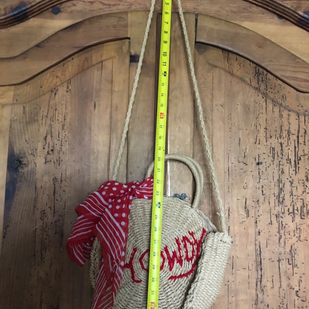 “HOWDY” Straw Bag with Red Bandana made for Hoop Dee Doo Review show Disney